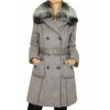 Coat with Detachable Silver Fox on the Collar